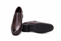 Men's Burgundy Leather Slip-On Loafers on white background