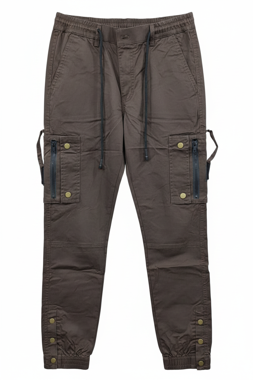 Men's brown cargo pants - white background