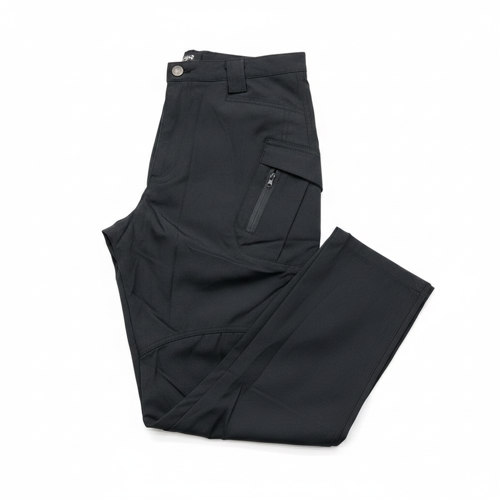Men's Black Tactical Cargo Pants - White Background