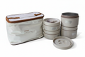 4-Piece Classic Lunch Box Set with insulated bag on white background
