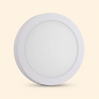 Round 18W LED surface mount panel light - cream background