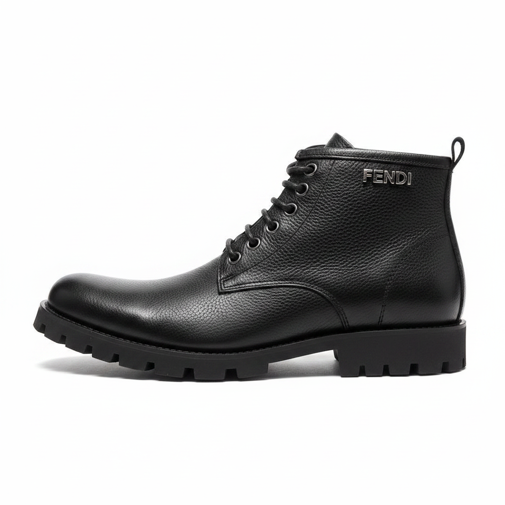Fendi Men's Ankle Boots – side view white background