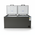 Hisense 660L double door chest freezer on white background