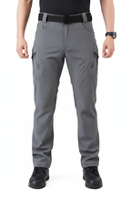 Men's Grey Tactical Cargo Pants - Front Facing Full Length