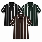 HandSome Type Striped Polo Shirt flat lay white background