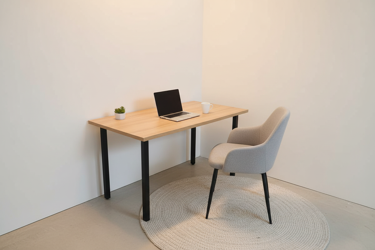 Light Oak Desk – Living Room Lifestyle