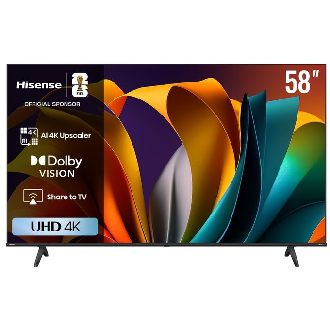 Hisense 58 Inch 4K Ultra HD LED VIDAA Smart TV - Black (3 Years Warranty)
