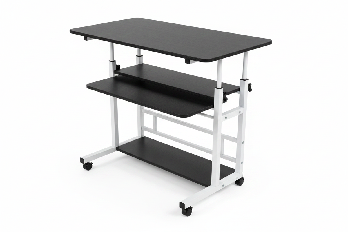 Mobile Laptop Standing Desk - white background