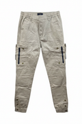 Men's sand cargo pants - white background studio shot