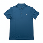 Men's Premium Polo Shirt Steel Blue - white background