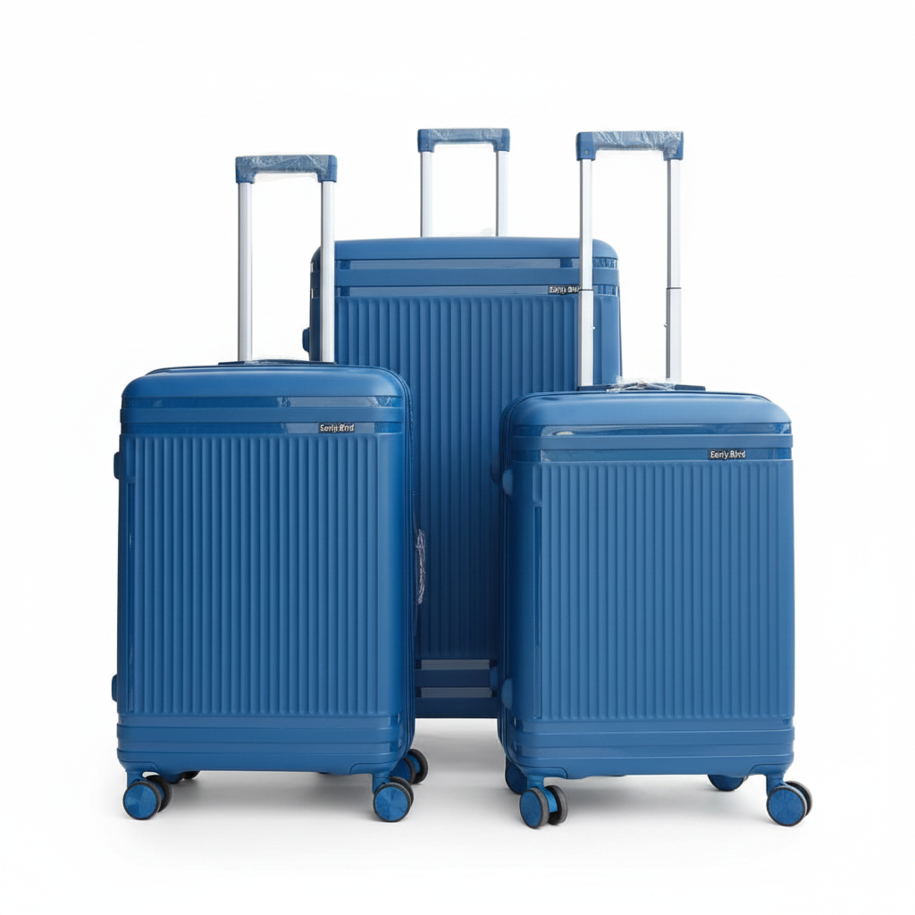 Blue Early Bird Set of 3 Pcs Travel Bags front facing view