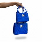 SM Quilted Tote 2-Piece Set Royal Blue - White Background