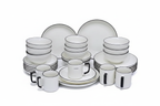 24-Piece Ceramic Dinner Set arranged on white background