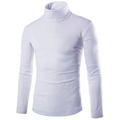 Men's White Turtleneck Sweater - front view