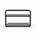 Black Metal Microwave Oven Rack two tier kitchen shelf