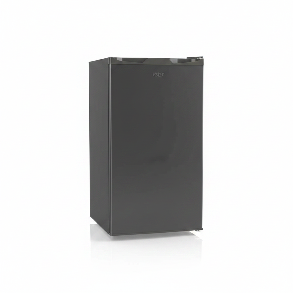 Pixel 120L single door refrigerator in dark grey on white background