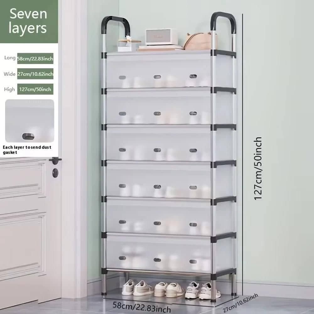 7-Layer Transparent Shoe Rack - lifestyle