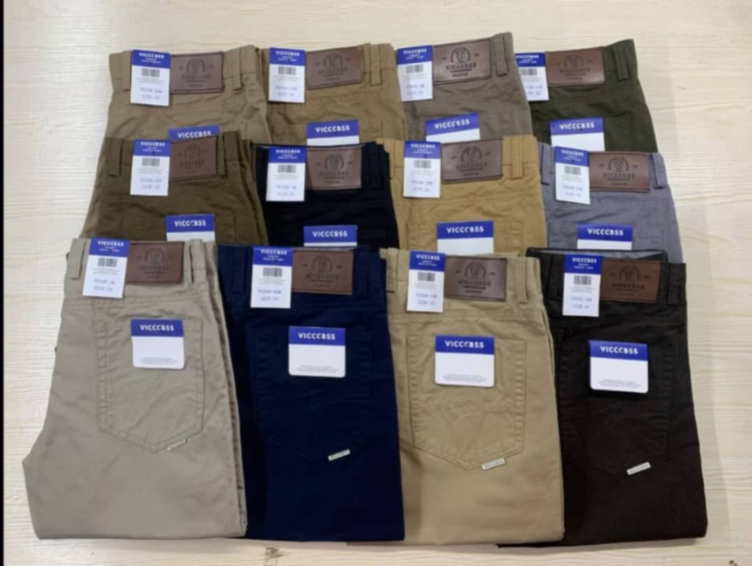 Original photo of assorted men's khaki pants