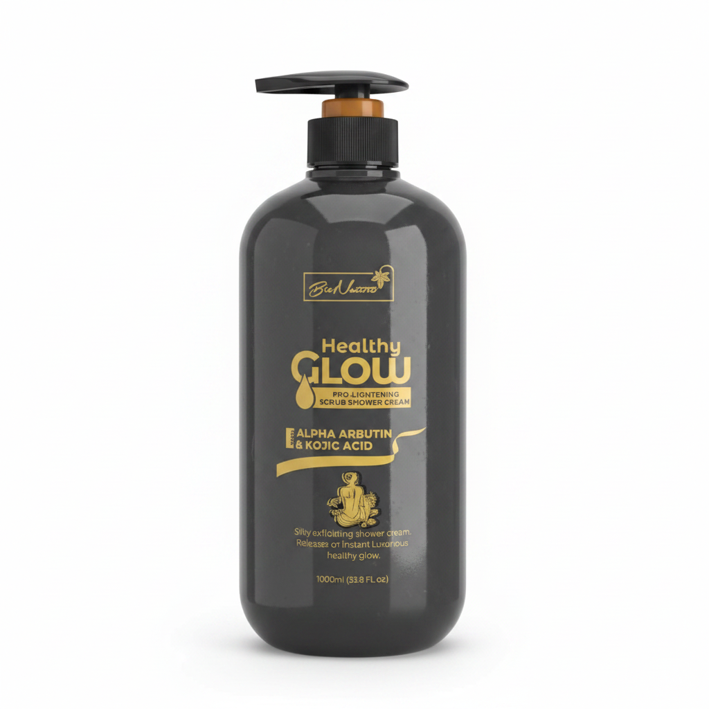 Bio Naturee Healthy Glow Scrub Shower Cream 1000ml - white background