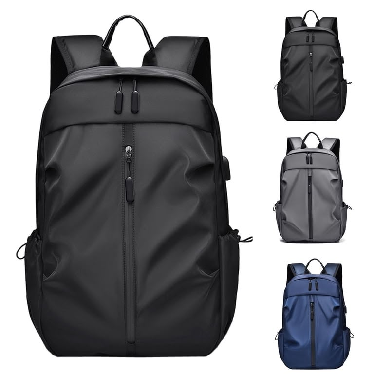 Men's Nylon Backpack in Black, Grey and Navy Blue colours