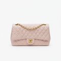 Blush Pink Double Flap Quilted Bag