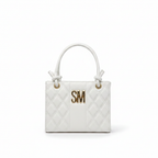 SM Quilted Mini Tote White - White Background Studio Shot