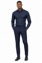 X-Factor Navy Texture Formal Shirt lifestyle