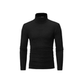Men's Black Turtleneck Sweater - white background front
