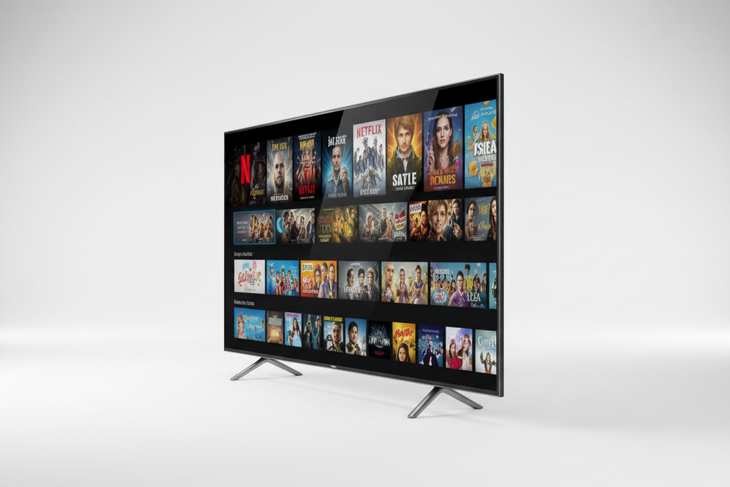 Globalstar 55UK64 4K Smart TV Netflix view white background