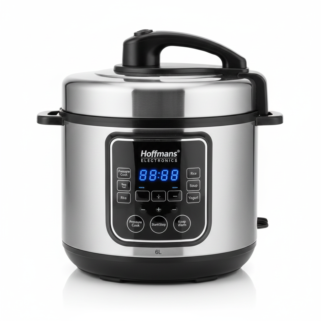 Hoffmans 6L Digital Electric Pressure Cooker - White Background