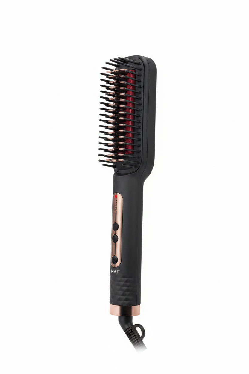 RAF R.406B hair straightener brush on white background