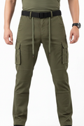 Olive Green Tactical Cargo Pants - On Model
