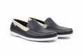 Men's Navy Blue & Cream Leather Loafers Sebago - white background