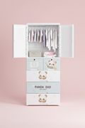 Kids Wardrobe Panda Dad - Pink Background