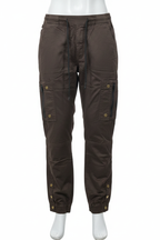 Men's brown cargo pants on mannequin