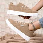 Fashion Platform Sneakers khaki beige original photo pair