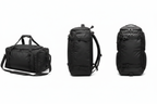 Black Waterproof Travel Gym Bag – 3 Views Combined