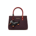 Christina&OLK Red Woven Houndstooth Tote - White Background