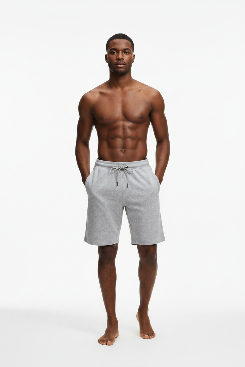 Men's Grey Marl Drawstring Shorts - lifestyle