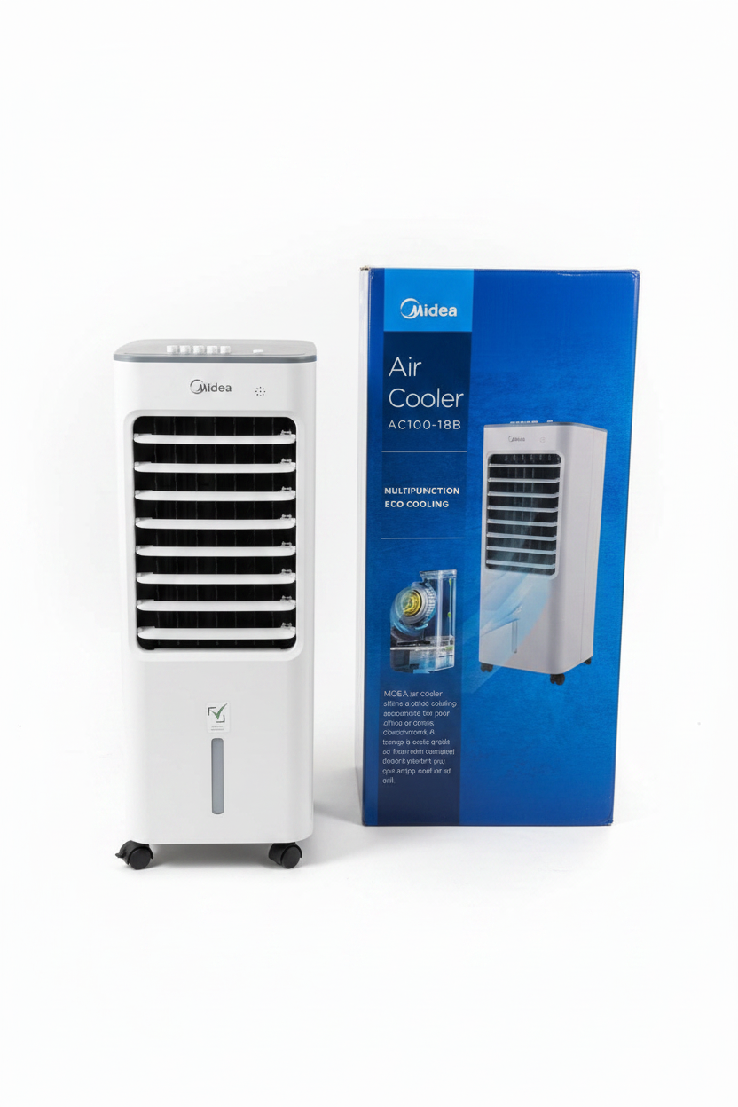 Midea AC100-18B Air Cooler - White Background