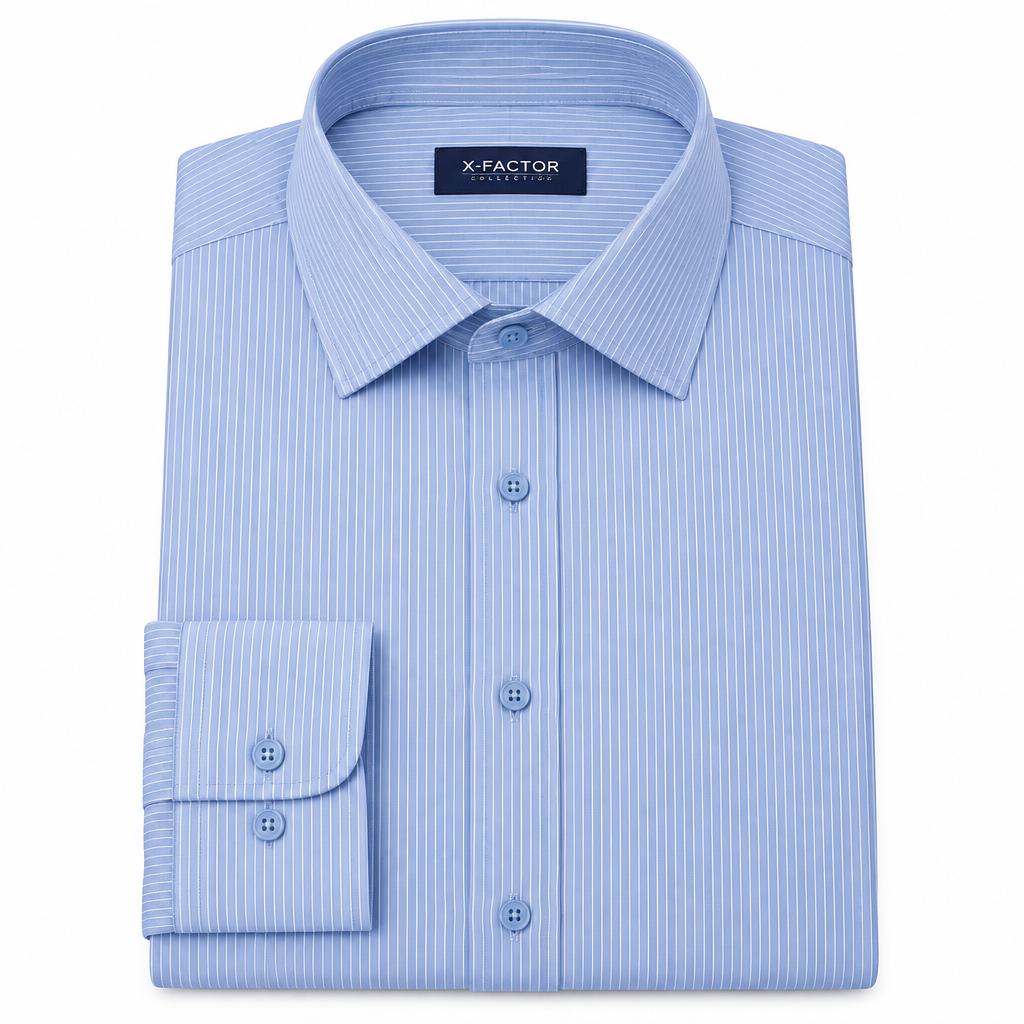 X-Factor Striped Formal Shirt white background