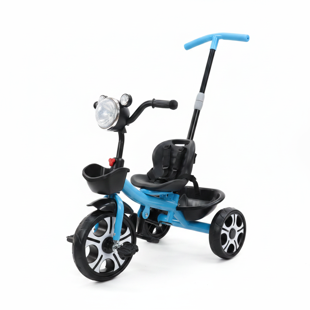 Kids Tricycle with Push Handle – Blue
