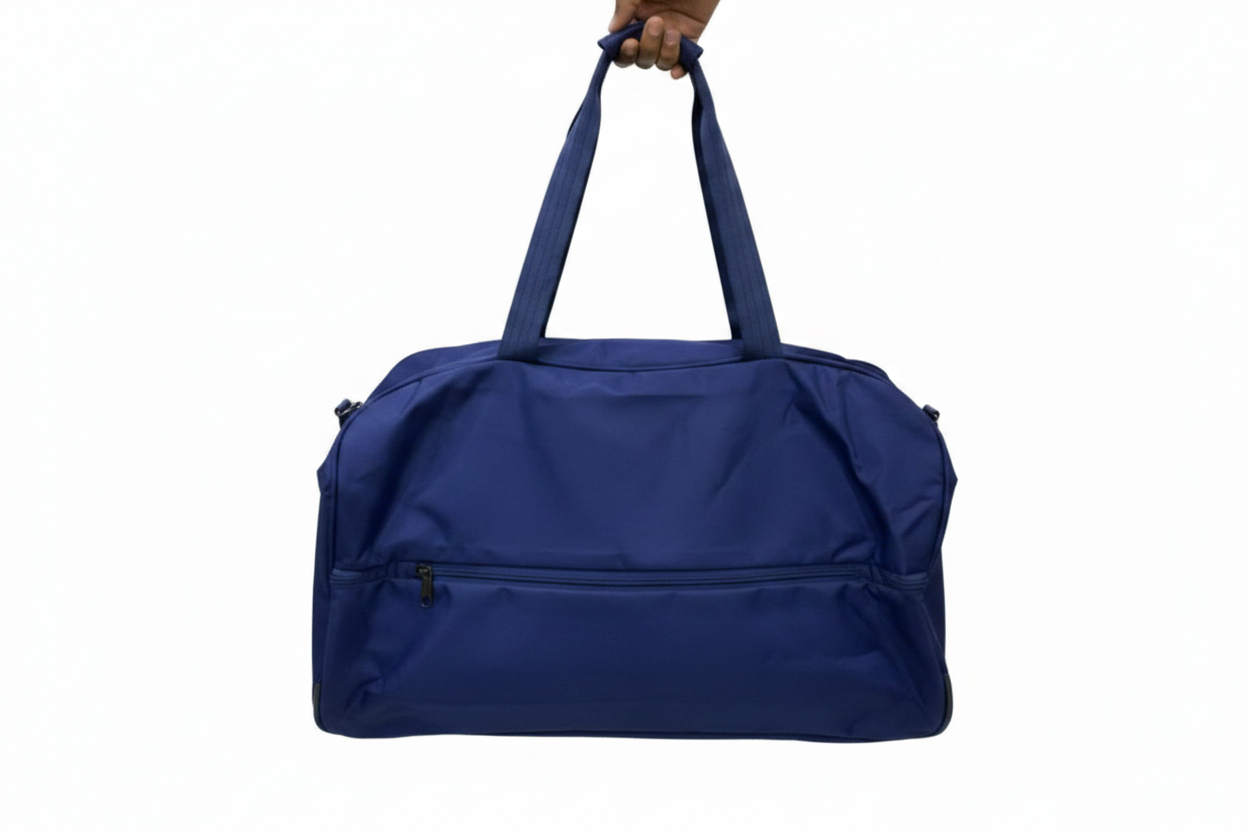 Navy Blue Duffle Bag - White Background