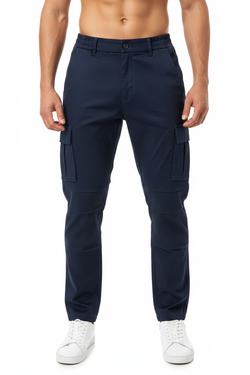 Navy Cargo Pants - Waist Down