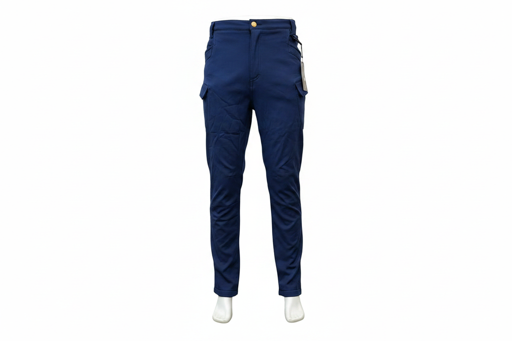 Navy Tactical Cargo Pants - White Background