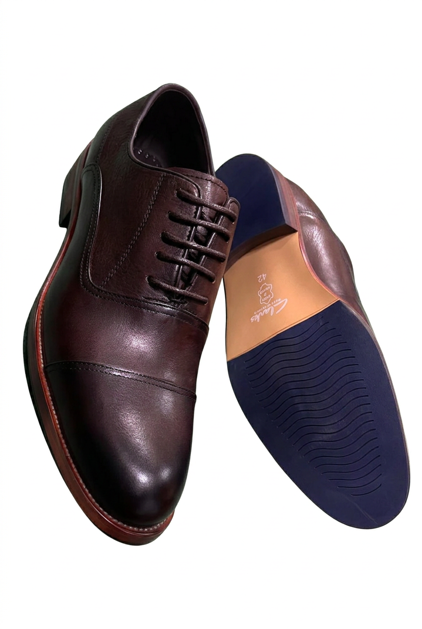 Men's Dark Brown Cap-Toe Gentle Shoes