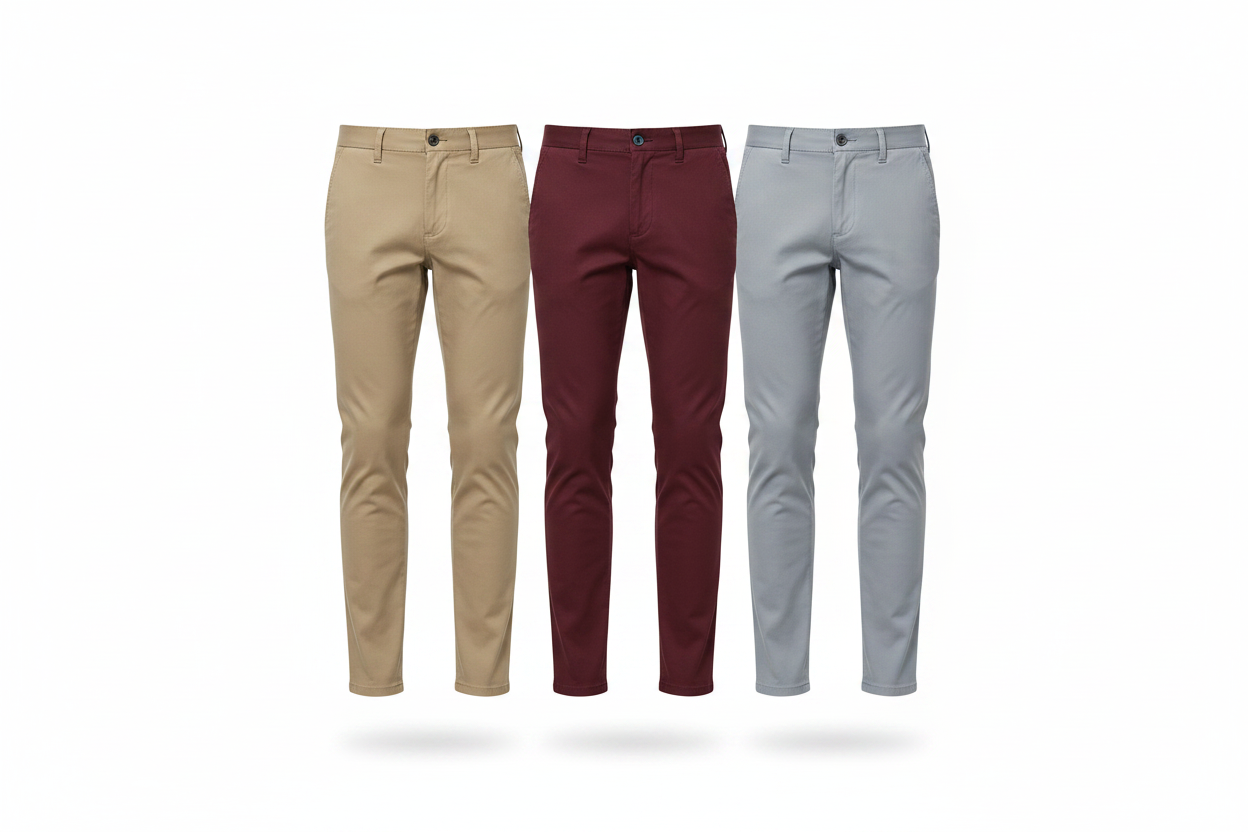 Pack of 3 Chinos - Smooth
