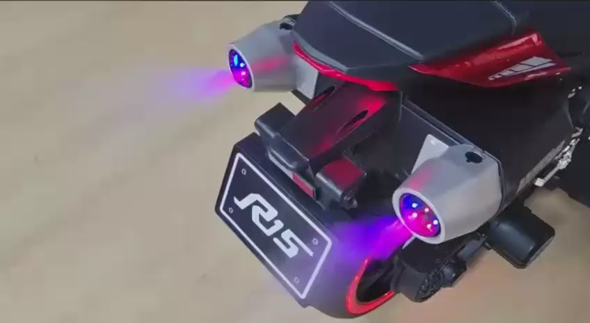 Kids Electric Sport Motorcycle | Rechargeable | LED Lights | Music | Ages 3-8 Years | Red