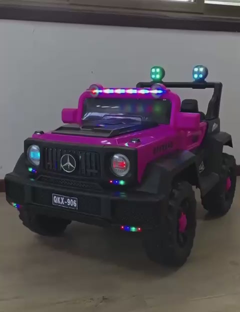 Kids Electric Ride-On Jeep QKX-906 | LED Lights & Music | Ages 1-3 Years | Pink
