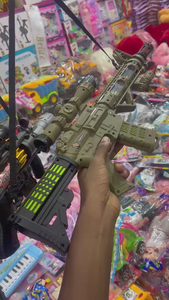 Kids Combat Ranger Toy Rifle | Light & Sound Effects | Scope & Strap | Ages 3+